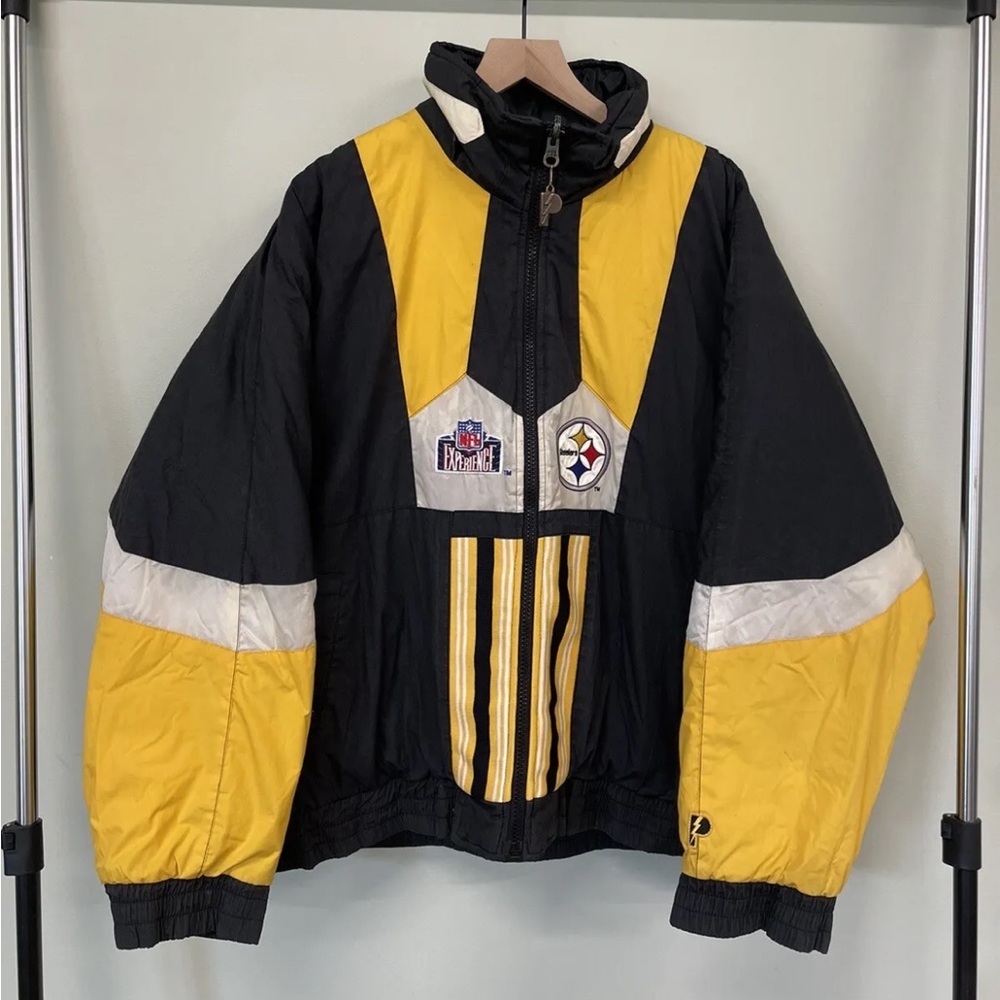 Vintage 90s Pittsburgh Steelers Nfl Reversible Pro player Puffer Jacket Xl